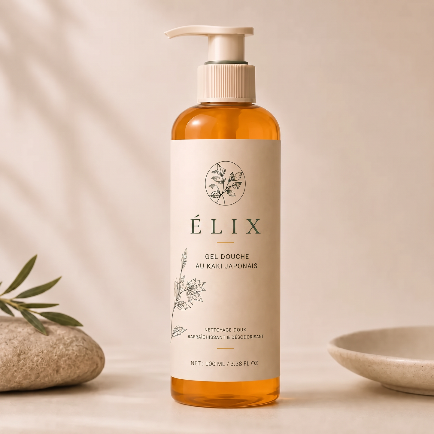 Gel douche au kaki